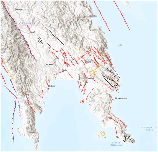 seismikos xartis Lakwnia
