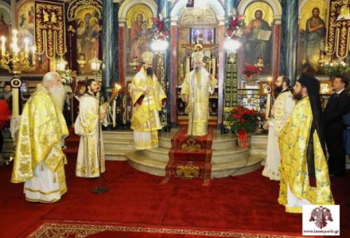 Χριστουγεννιάτικη Θεία Λειτουργία στον Μητροπολιτικό Ναό Ευαγγελιστρίας Σπάρτης