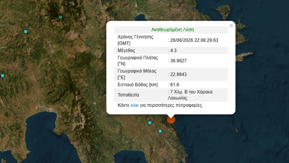 &Sigma;&epsilon;&iota;&sigma;&mu;ό&sigmaf; 4,3 &Rho;ί&chi;&tau;&epsilon;&rho; &laquo;&xi;ύ&pi;&nu;&eta;&sigma;&epsilon;&raquo; &tau;&eta; &Lambda;&alpha;&kappa;&omega;&nu;ί&alpha;