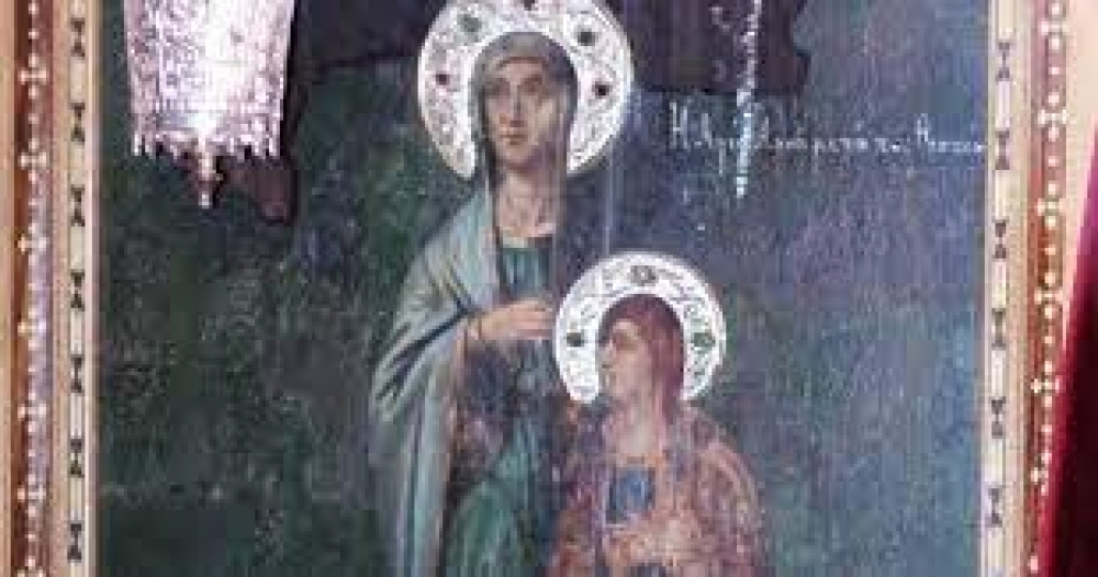 &Eta; &theta;&alpha;&upsilon;&mu;&alpha;&tau;&omicron;&upsilon;&rho;&gamma;ή &epsilon;&iota;&kappa;ό&nu;&alpha; &tau;&eta;&sigmaf; &Alpha;&gamma;ί&alpha;&sigmaf; Ά&nu;&nu;&alpha;&sigmaf; &kappa;&alpha;&iota; &tau;&eta;&sigmaf; &Pi;&alpha;&nu;&alpha;&gamma;ί&alpha;&sigmaf; (&Beta;&omicron;&iota;&omega;&tau;ί&alpha;)