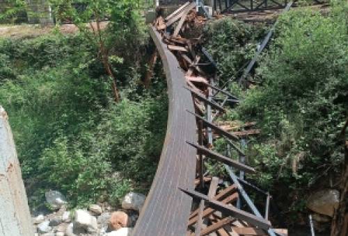 Κατέρρευσε το γεφύρι στις πηγές Κρεββατά στον Μυστρά