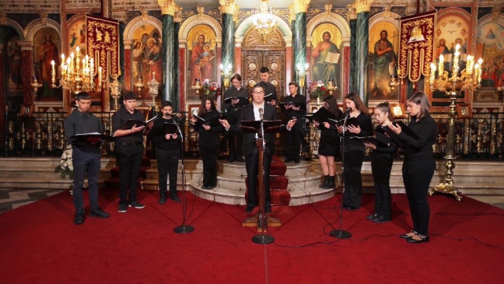 Ύ&mu;&nu;&omicron;&iota; &pi;&rho;&omicron;&sigmaf; &tau;&eta;&nu; &Pi;&alpha;&nu;&alpha;&gamma;ί&alpha; &alpha;&pi;ό &tau;&omicron;&nu; &Beta;&upsilon;&zeta;&alpha;&nu;&tau;&iota;&nu;ό &Chi;&omicron;&rho;ό &tau;&omicron;&upsilon; &Mu;&omicron;&upsilon;&sigma;&iota;&kappa;&omicron;ύ &Sigma;&chi;&omicron;&lambda;&epsilon;ί&omicron;&upsilon;