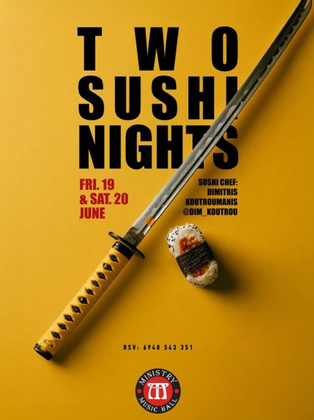 Sushi Weekend &sigma;&tau;&omicron; Ministry: &Delta;ύ&omicron; &beta;&rho;&alpha;&delta;&iota;έ&sigmaf; &gamma;&epsilon;&mu;ά&tau;&epsilon;&sigmaf; &iota;&alpha;&pi;&omega;&nu;&iota;&kappa;έ&sigmaf; &gamma;&epsilon;ύ&sigma;&epsilon;&iota;&sigmaf; &kappa;&alpha;&iota; &xi;&epsilon;&chi;&omega;&rho;&iota;&sigma;&tau;ά cocktails