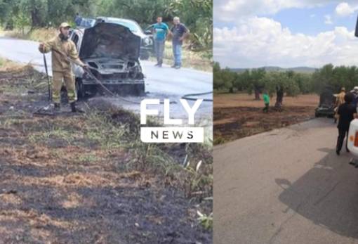 Κάηκε ολοσχερώς αυτοκίνητο στον δρόμο Δαφνίου–Κροκεών