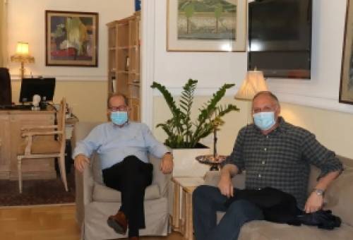 Συνάντηση του περιφερειάρχη με τον δήμαρχο Σπάρτης Π. Δούκα για τον Ευρώτα
